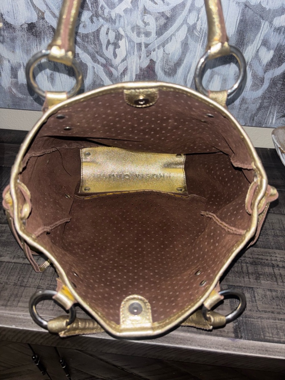 Plinio Visonà gold metallic top handle tote - Picture 3 of 10